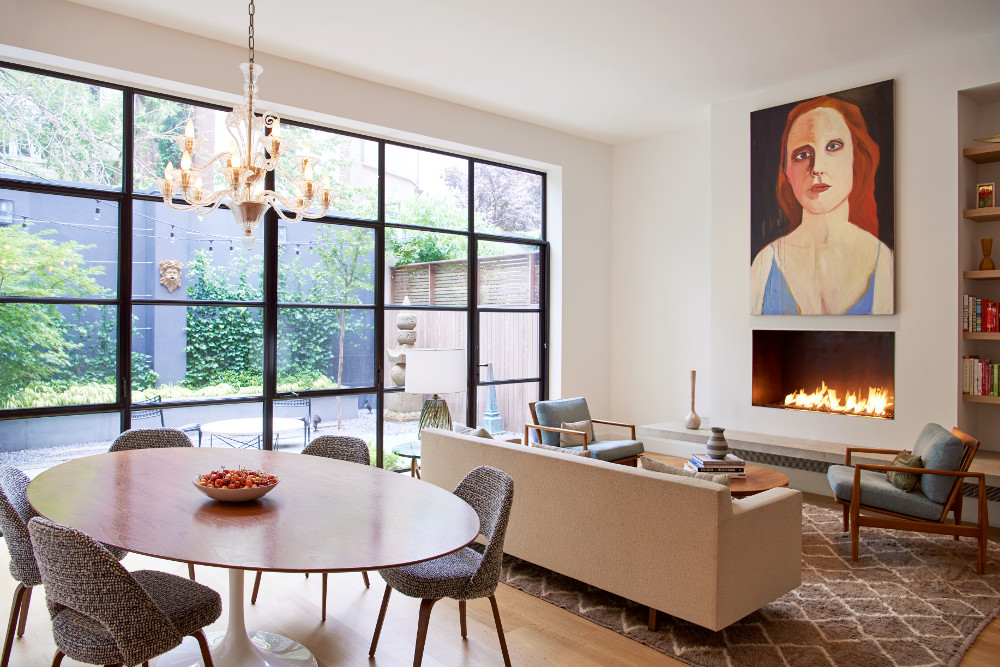 Brooklyn Heights Carriage House, Living Room by Sherman Architects