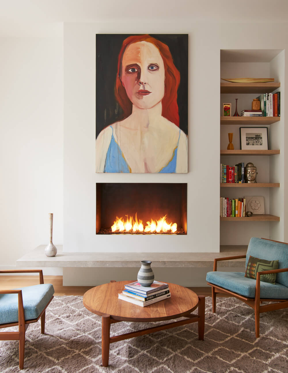 	Brooklyn Heights Carriage House, Living Room by Sherman Architects