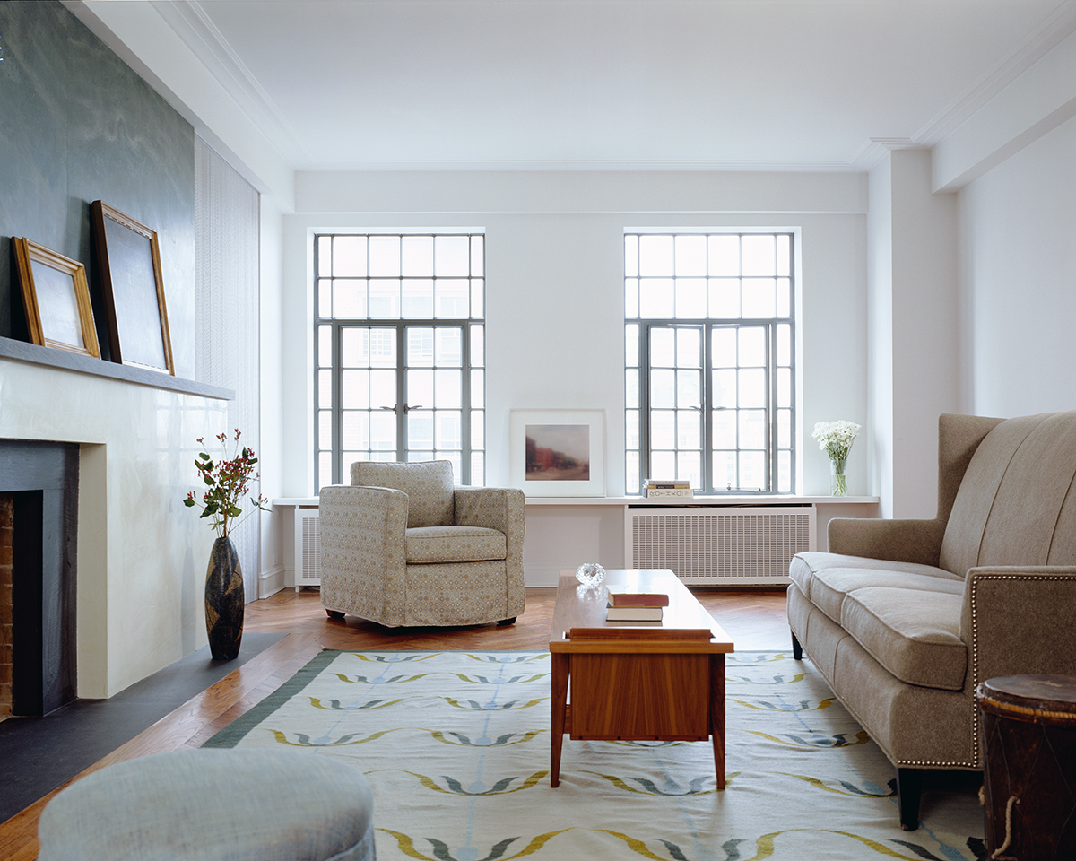 Central Park West Apartment, Living Room by Sherman Architects