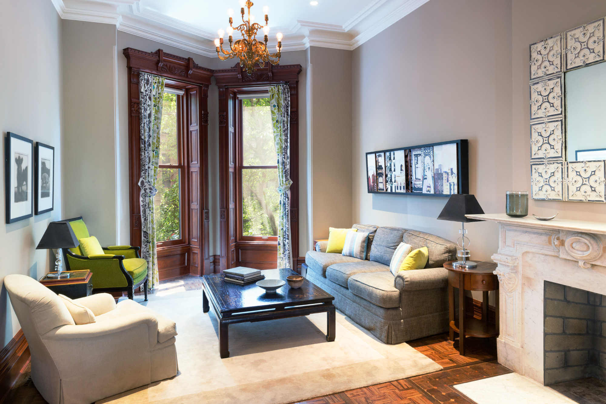 Park Slope Renovation, Living Room by Sherman Architects