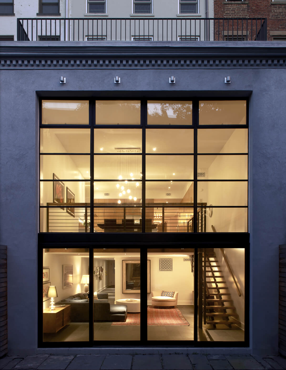 Brooklyn Heights Brownstone, Rear Facade by Sherman Architects