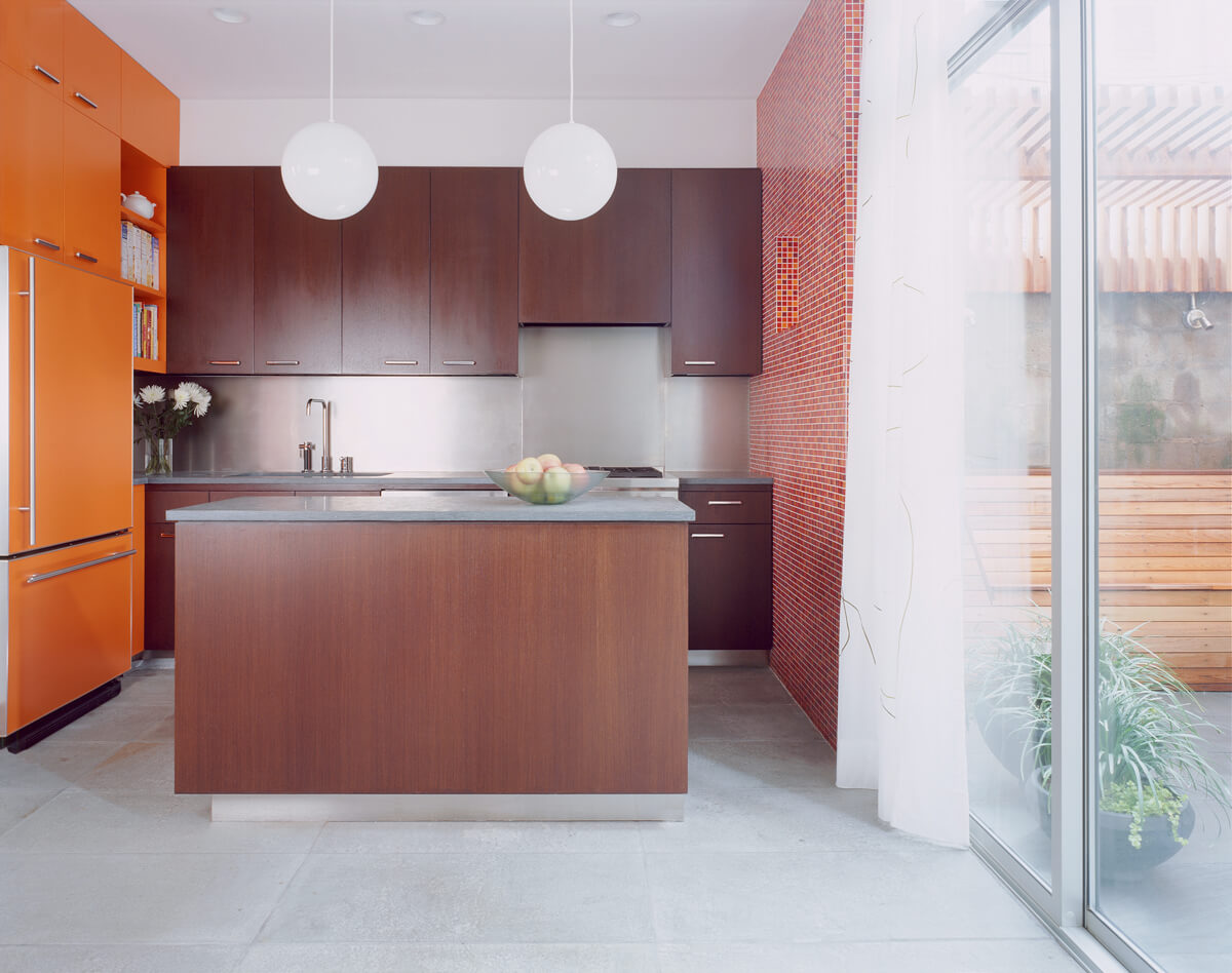 Carroll Gardens Row House open kitchen in small footprint