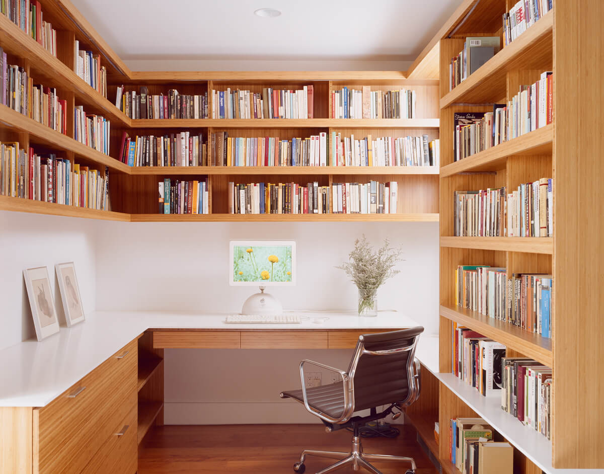 Carroll Gardens Row House home office/library