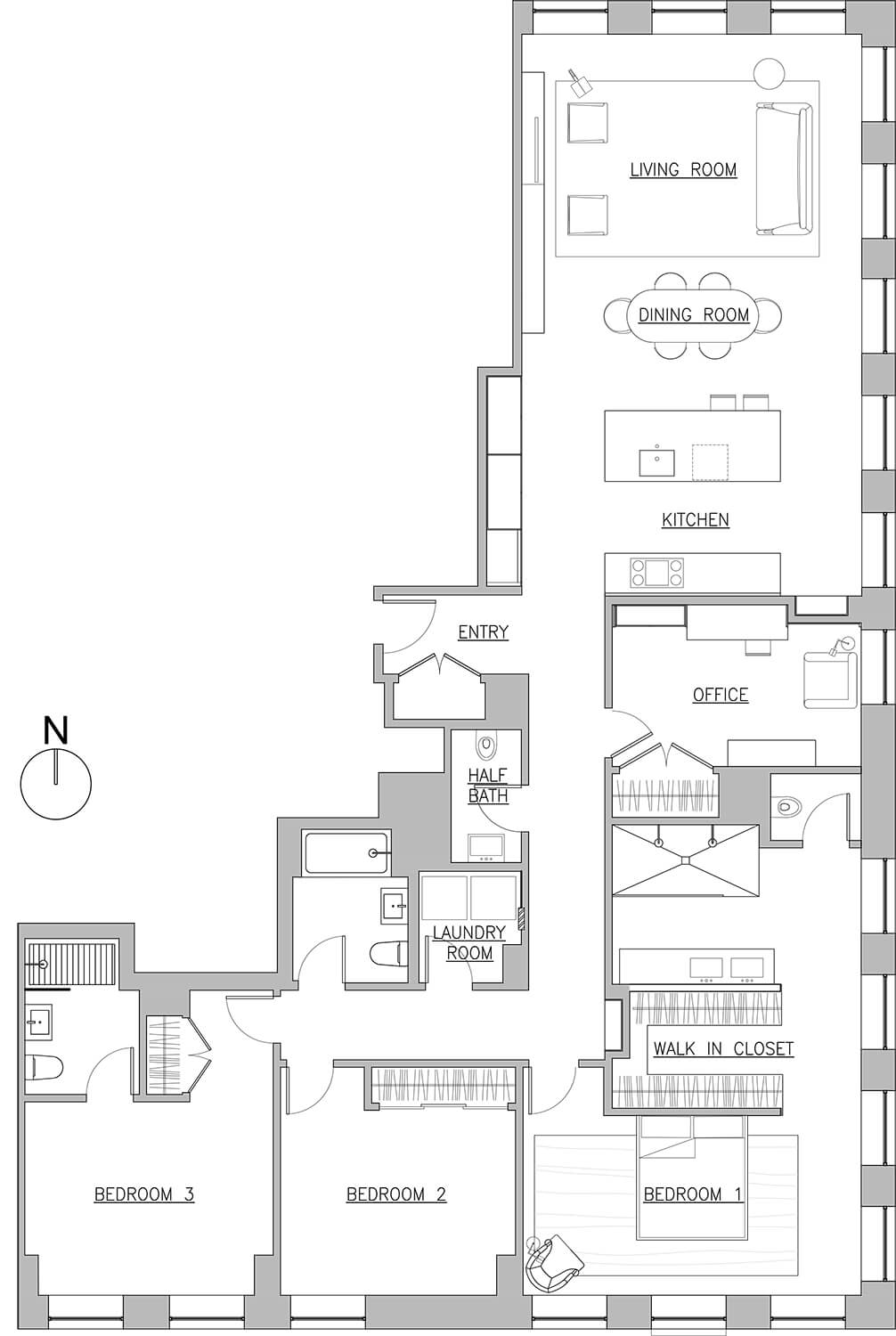 Dumbo Apartment Blueprint by Sherman Architects