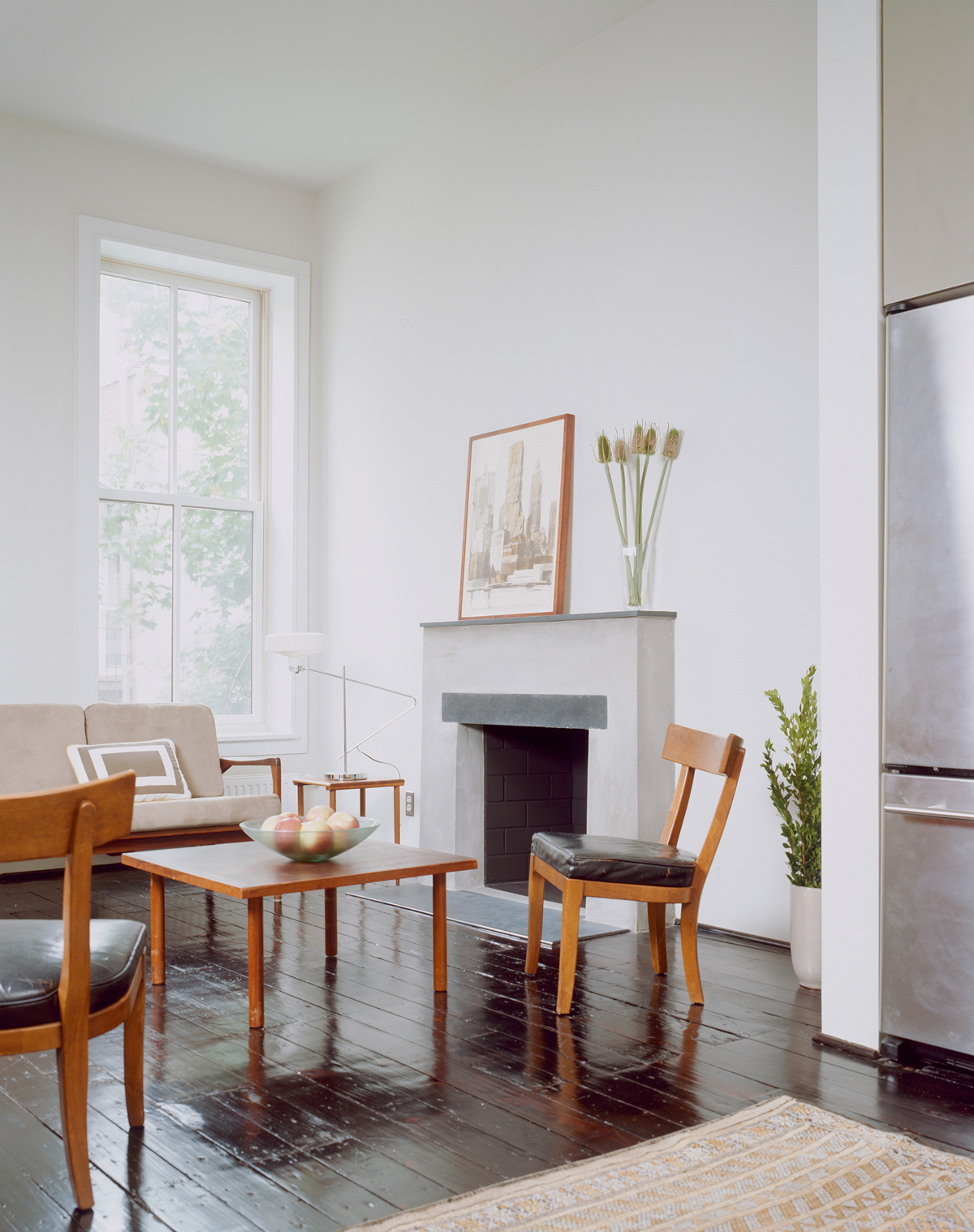 East Harlem Brownstone, Living Room by Sherman Architects