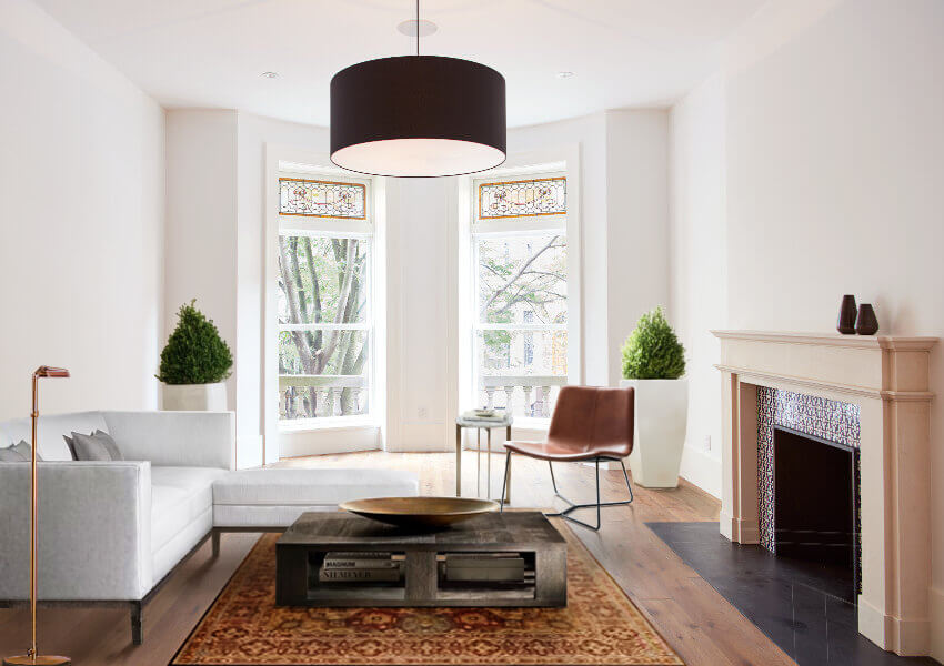 Upper West Side Limestone, Living Room by Sherman Architects