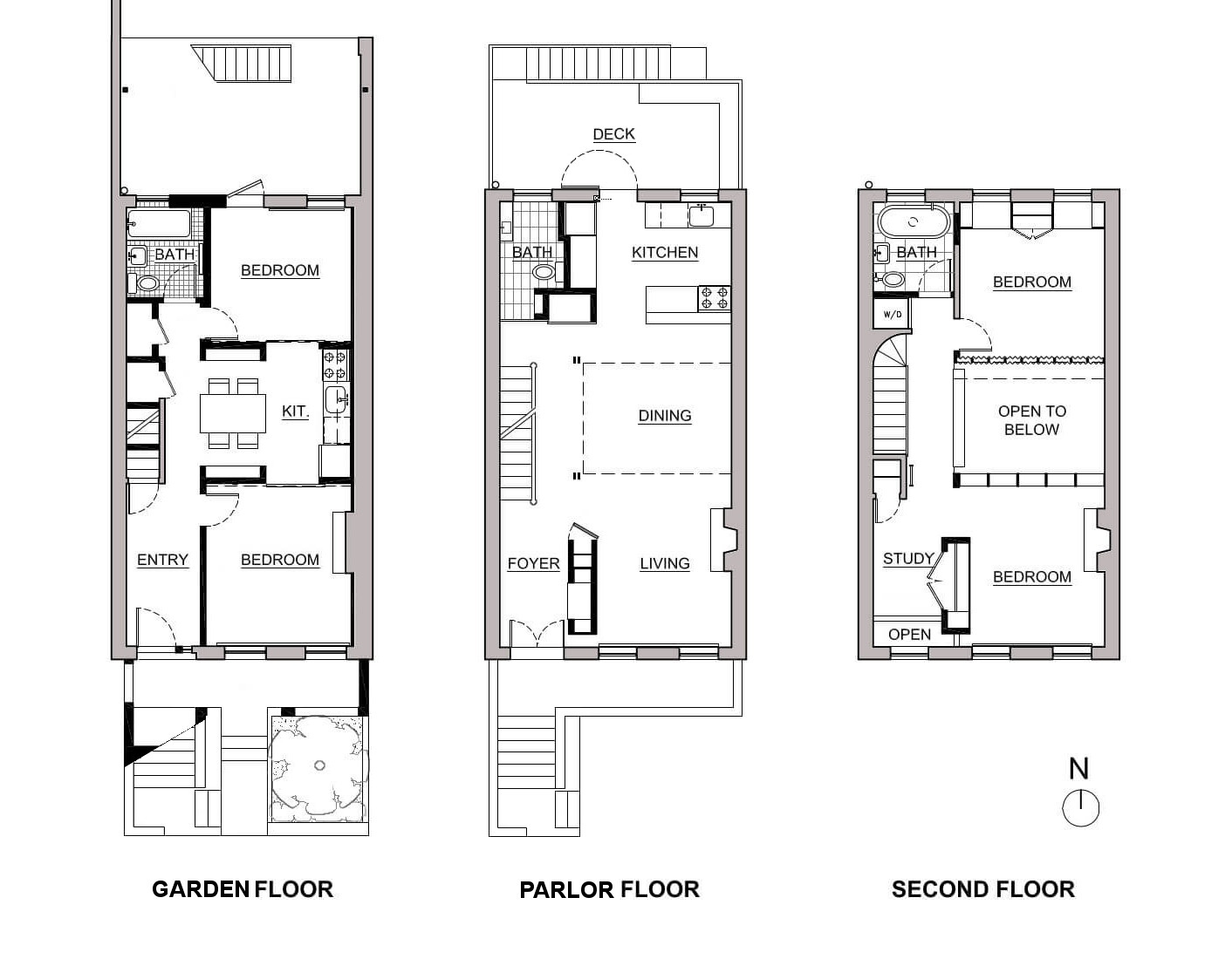 Crown Heights Row House Blueprint by Sherman Architects