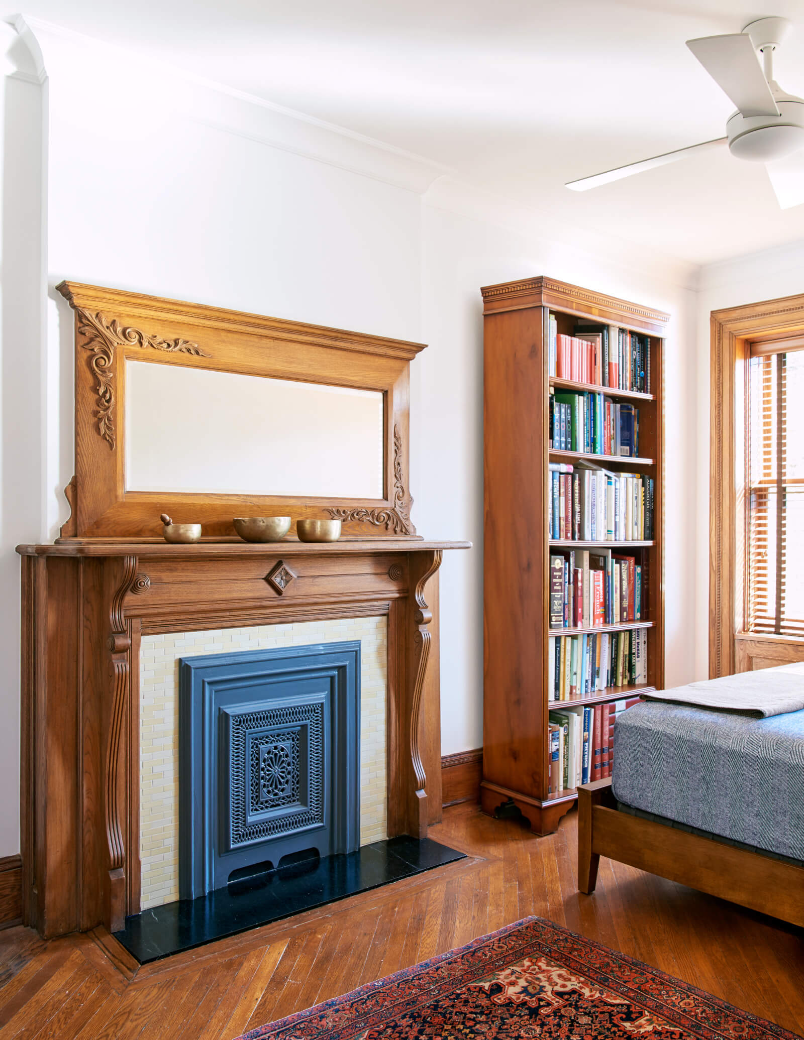 Prospect Park West house - bedroom mantel