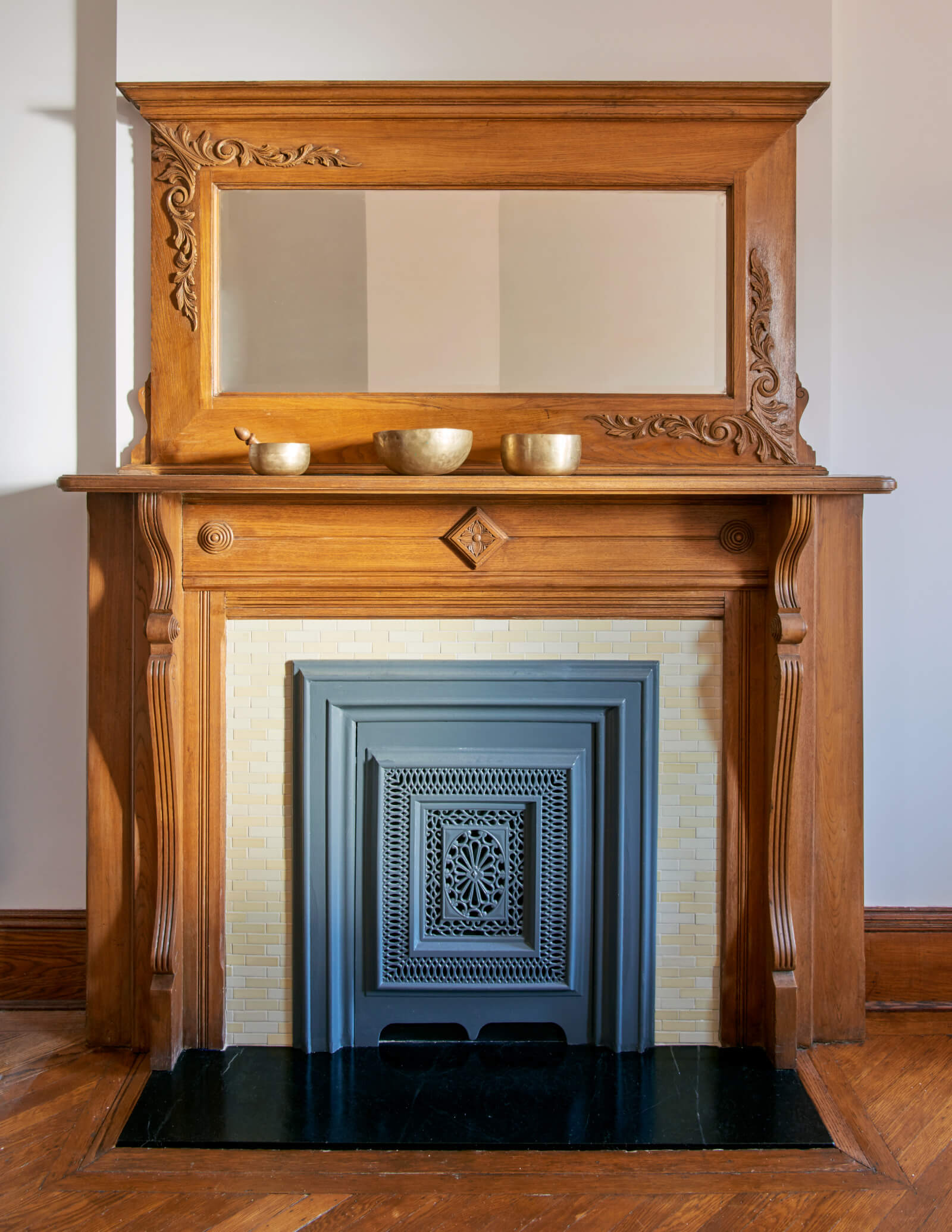 Prospect Park West house - mantel