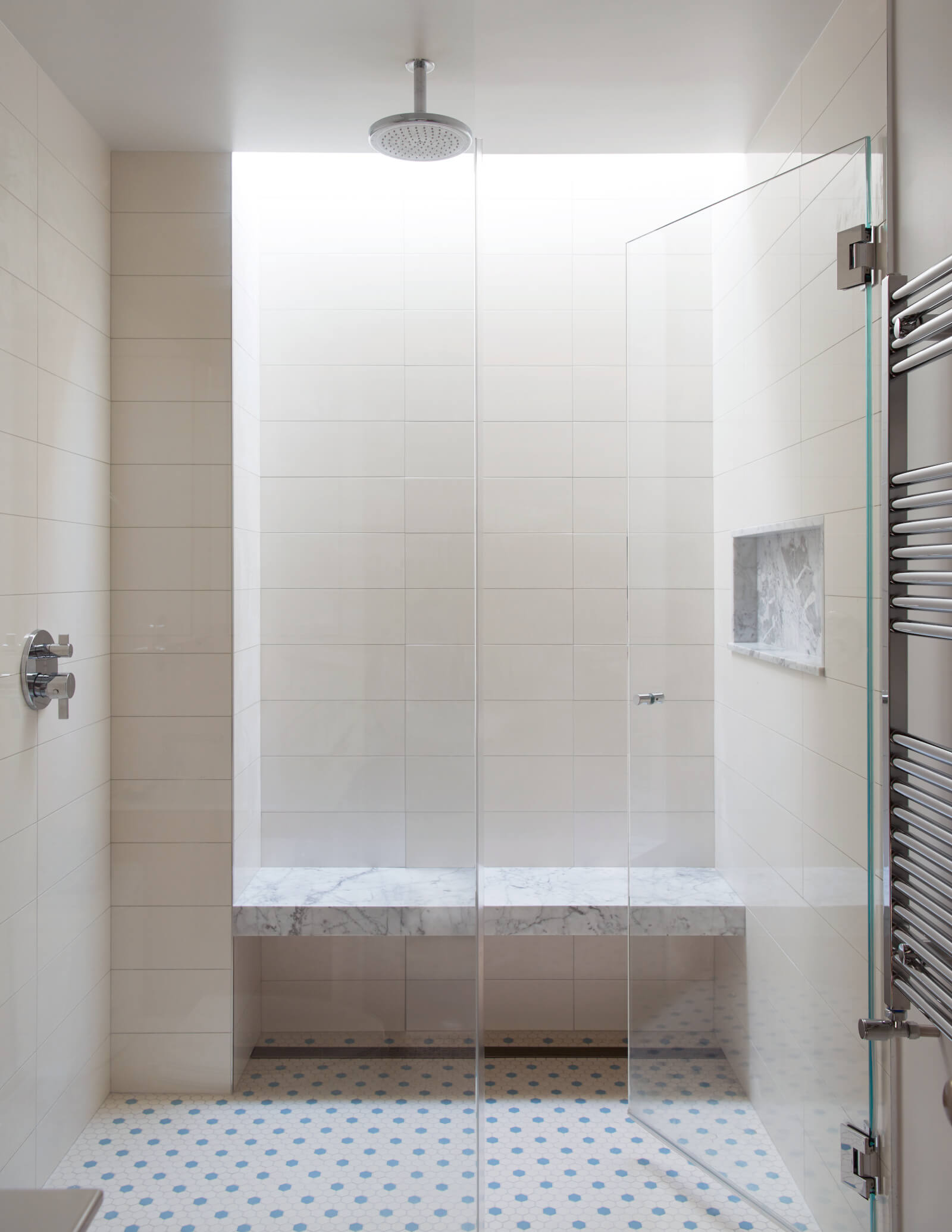 Prospect Park West house - sky-lit shower