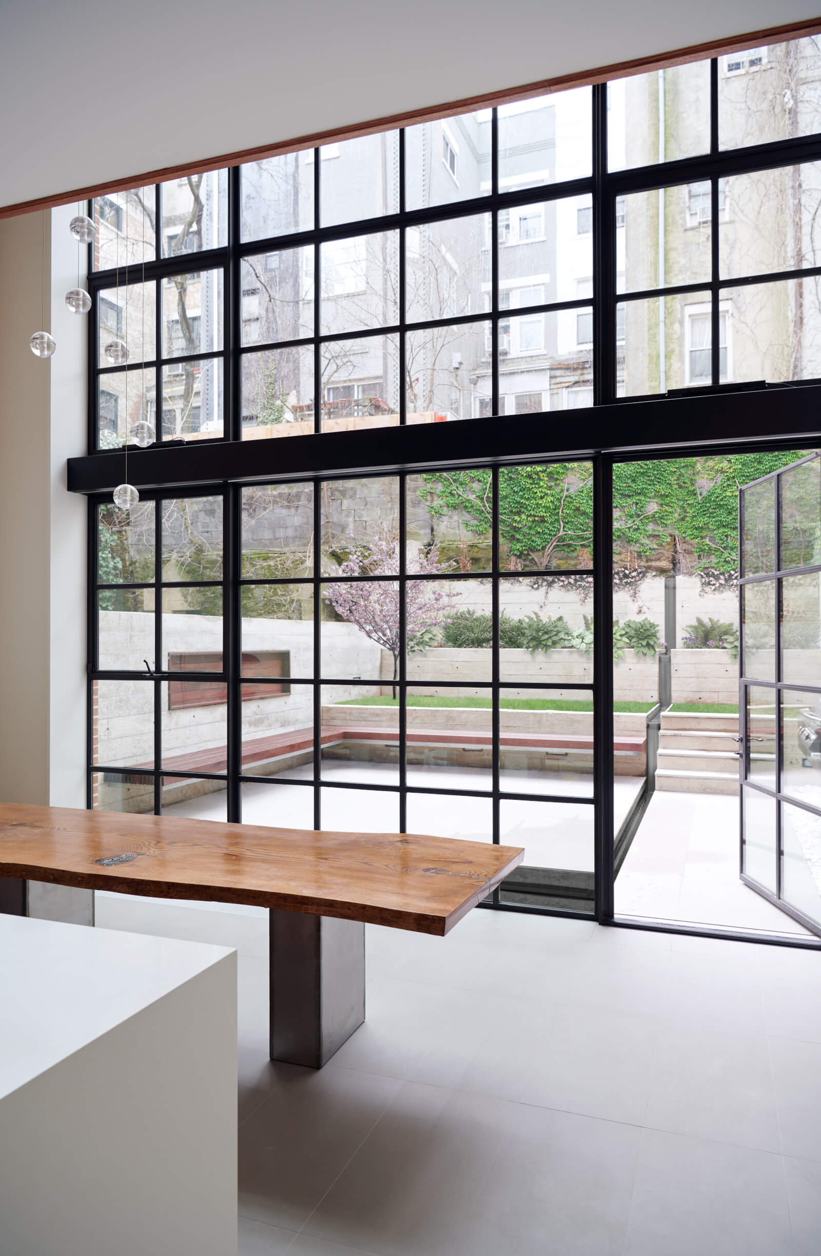 Upper West Side Row House steel windows - dangerous wall