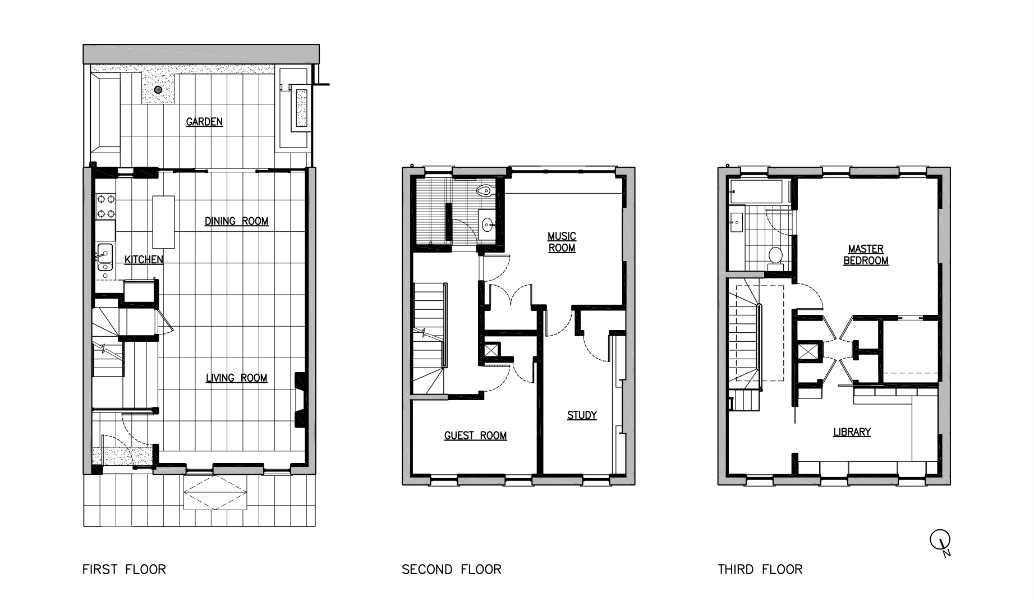Carroll Gardens Row House, Blueprint by Sherman Architects
