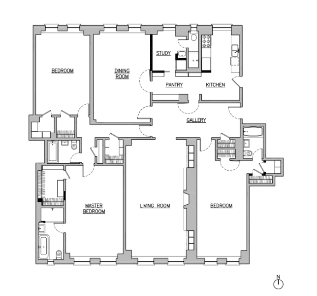 Central Park West Apartment Blueprint by Sherman Architects