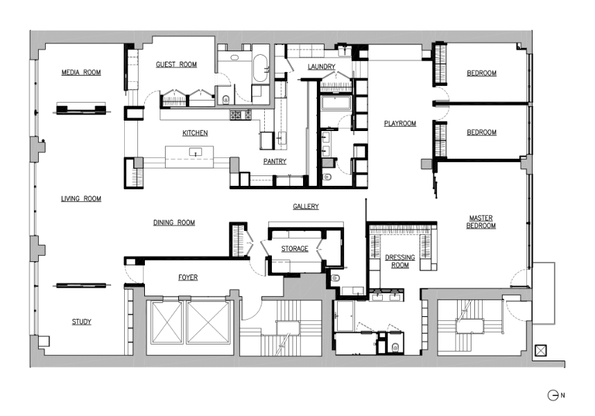 Chelsea Loft Combination Blueprint by Sherman Architects