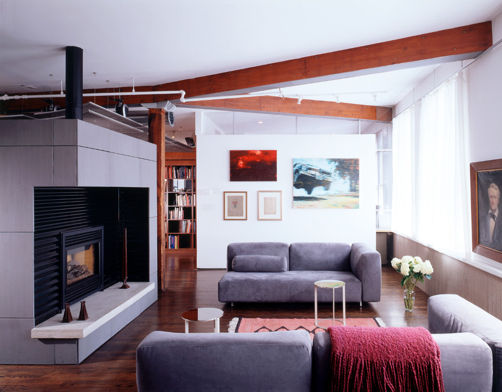 Chelsea Penthouse, Living Room by Sherman Architects