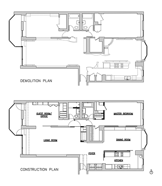 Greenwich Village Apartment, Blueprint by Sherman Architects