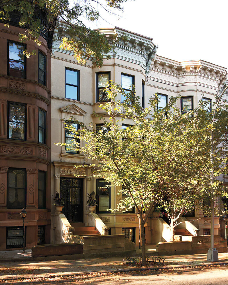Park Slope Townhouse, Front Facade by Sherman Architects