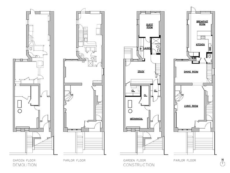 Park Slope Triplex, Blueprint by Sherman Architects