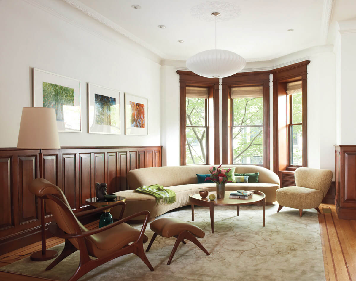 Park Slope Townhouse, Living Room by Sherman Architects