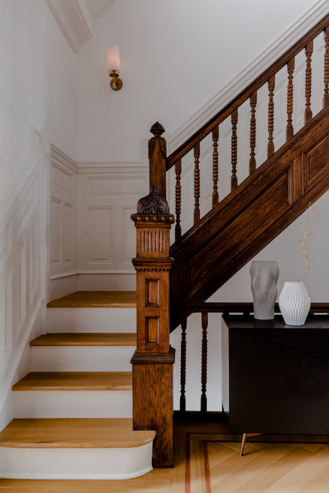 Prospect Heights Brownstone, Staircase by Sherman Architects