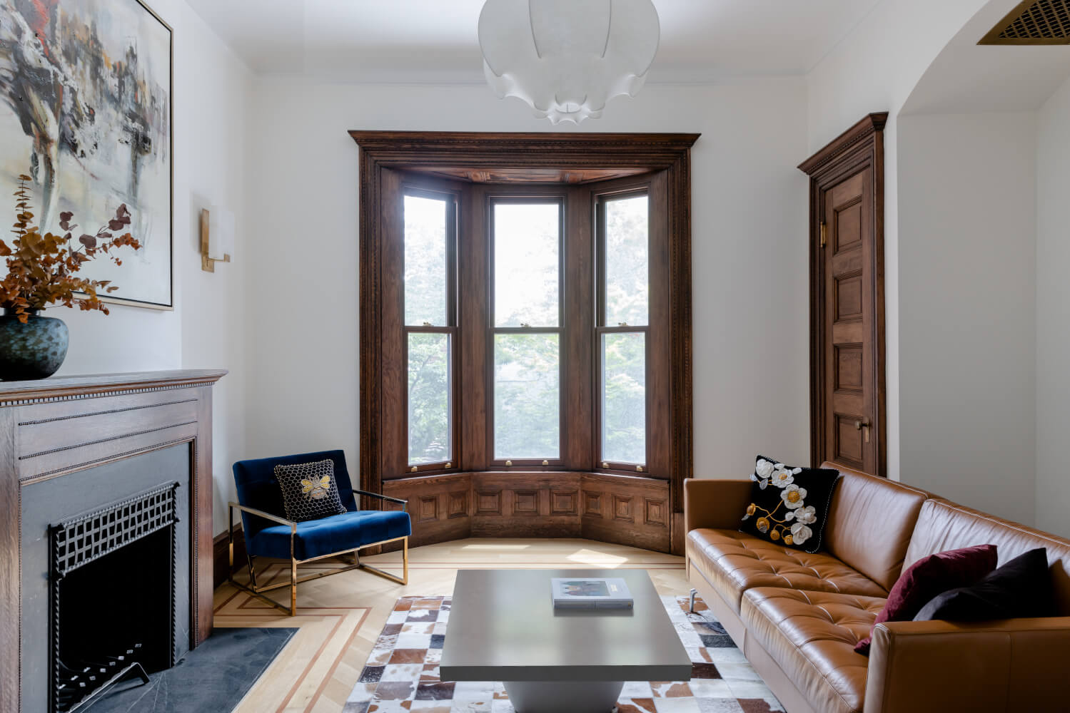 Prospect Heights Brownstone, Living Room by Sherman Architects