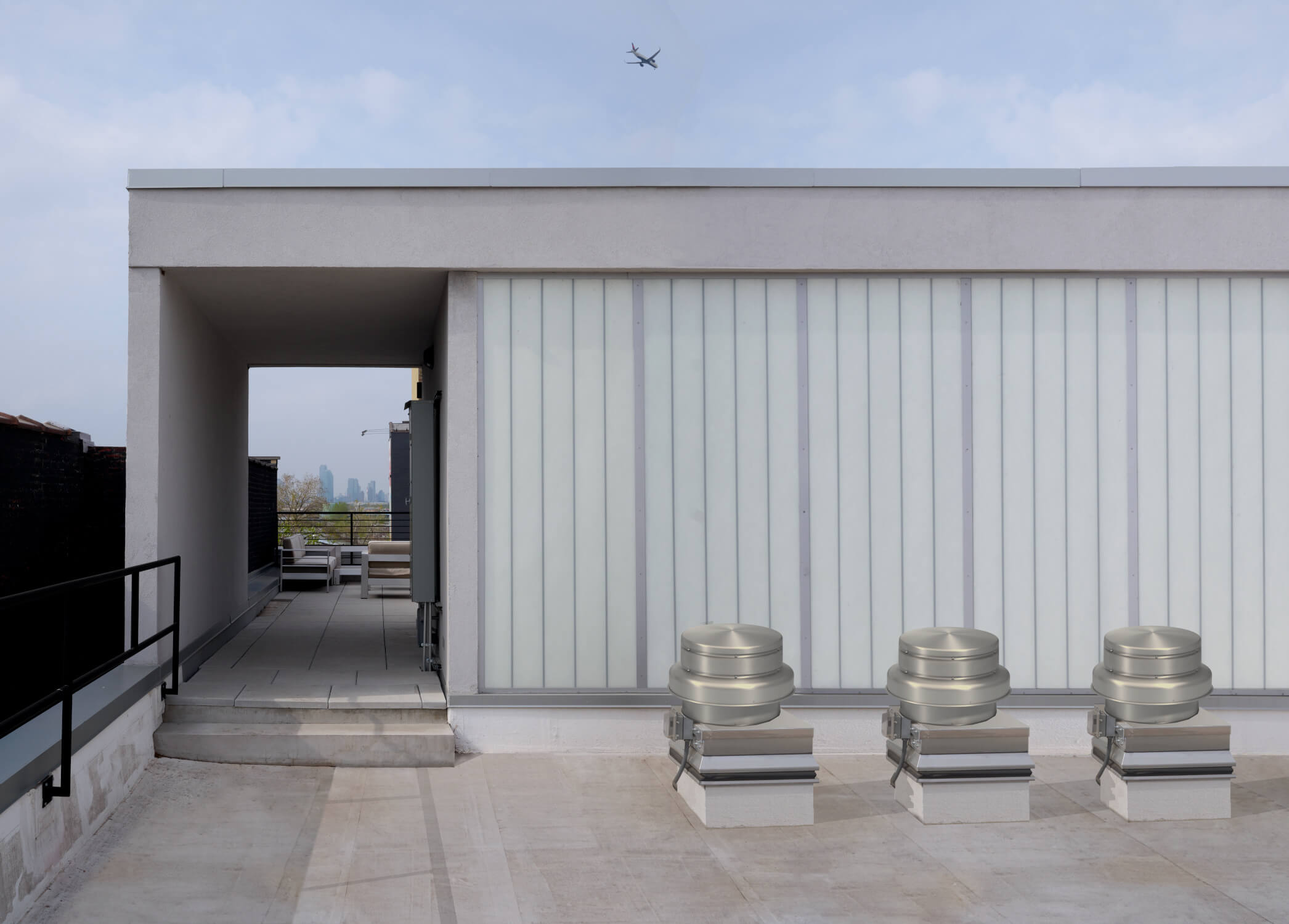 Dogtrot Roof Bulkhead by Sherman Architects