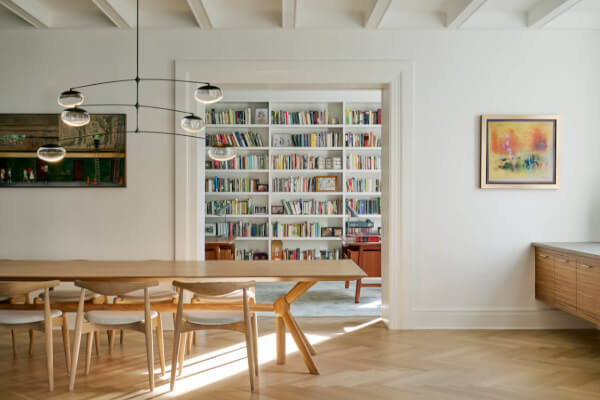 Riverside Drive Apartment - Dining room with view to library