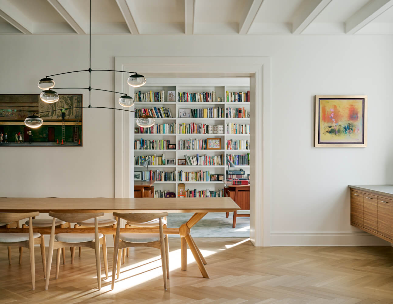 Riverside Drive Apartment - Dining room library in background