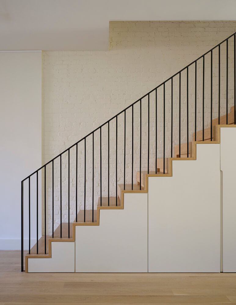 Manhattan Brownstone stair w/ white panel doors