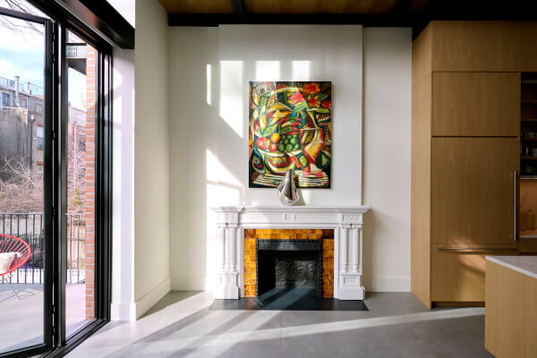 Manhattan Brownstone relocated fireplace