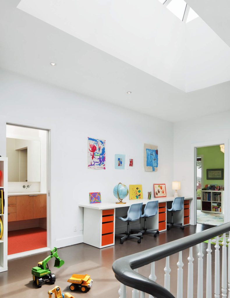 transforming a stair hall into a sunny playroom