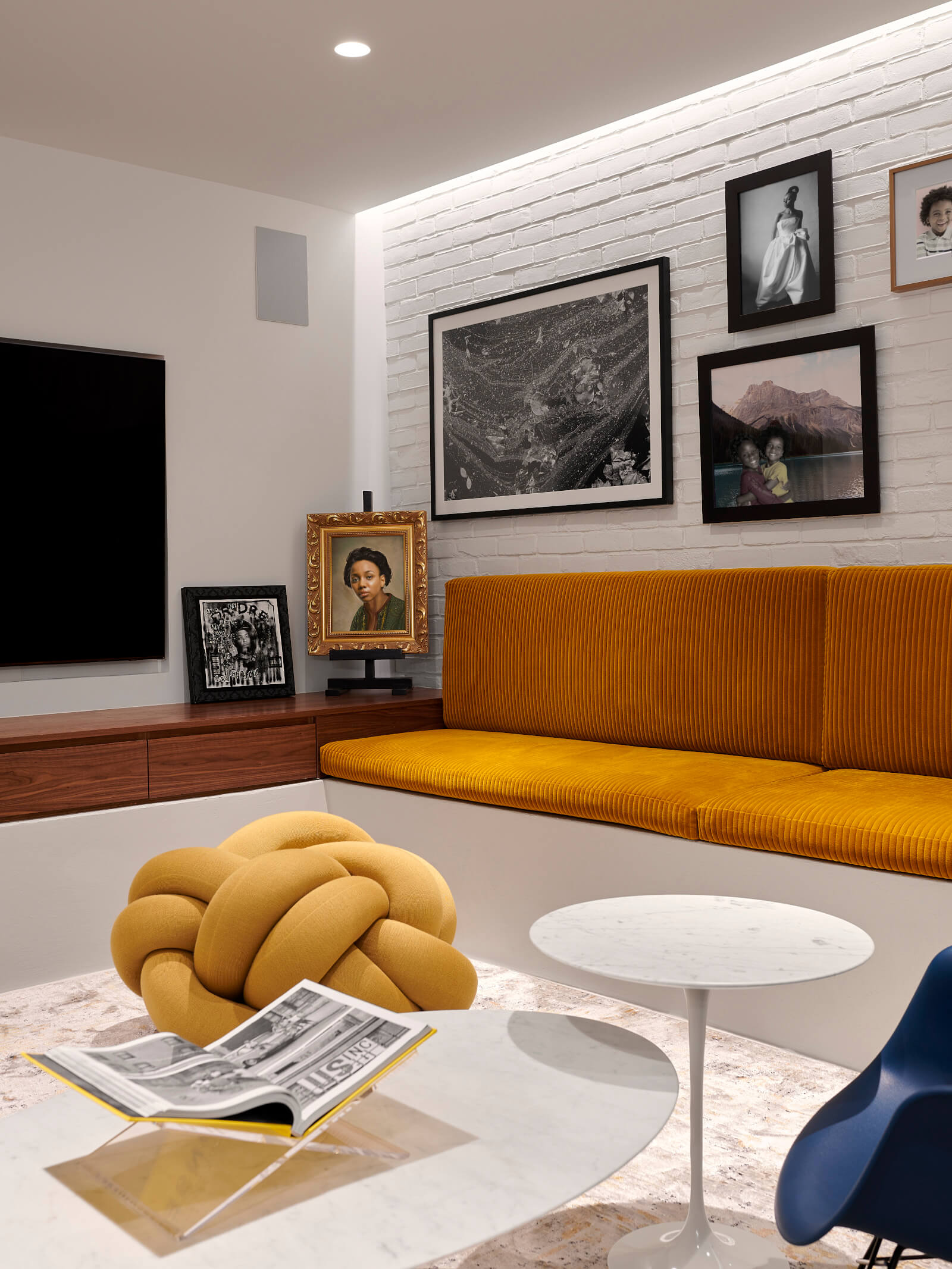 Prospect Heights Row House_cellar screening room